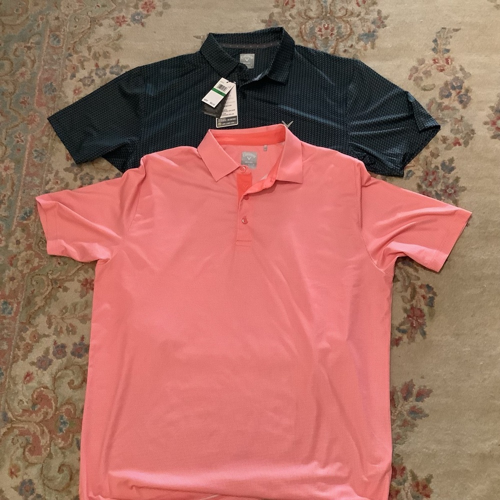 Pair of Callaway Opti-Dri Men's Golf Polo Shirts SzL NWT - Picture 2 of 4